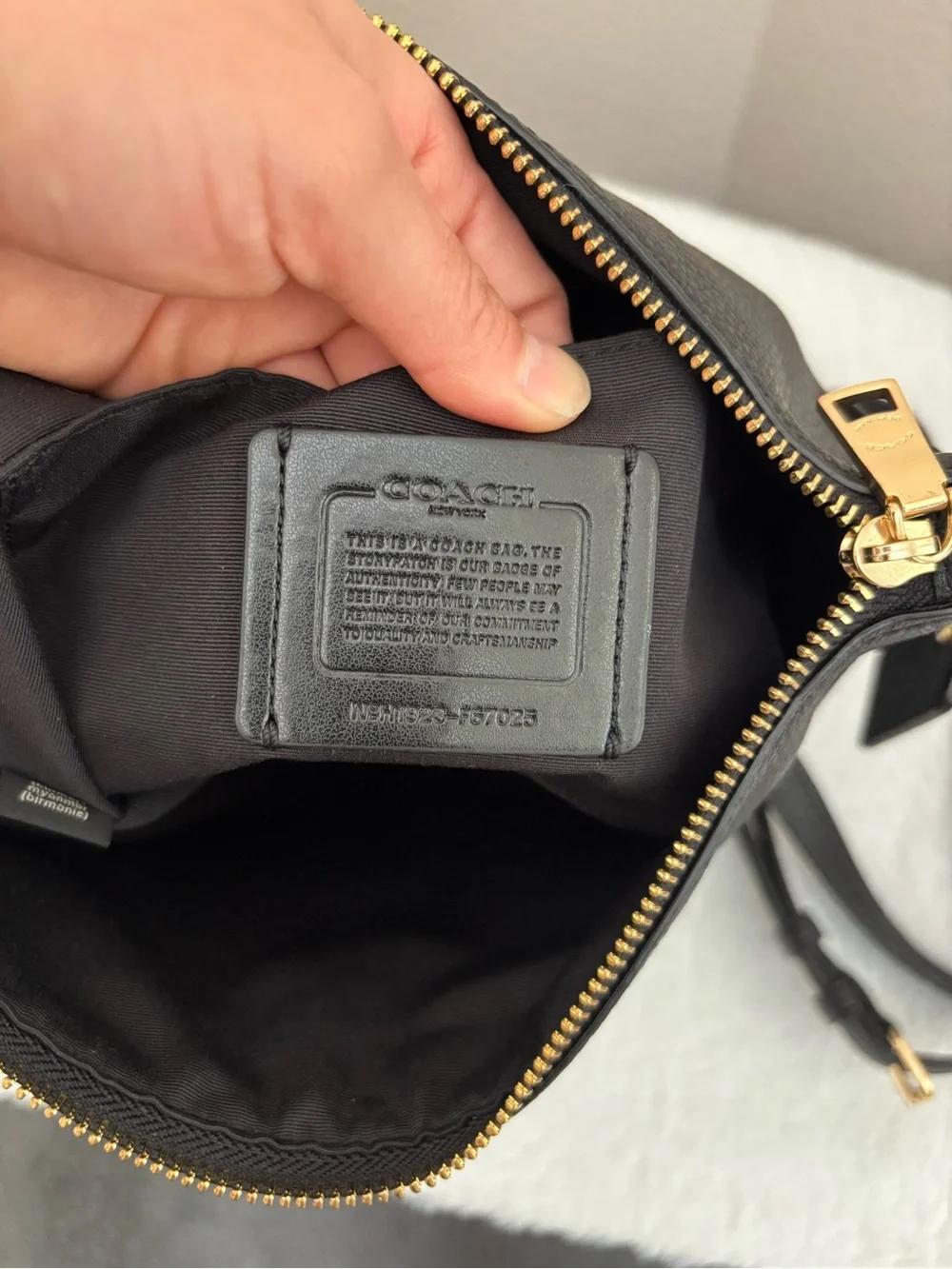 Coach Black Leather Abby Duffle Bag with Gold Hardware